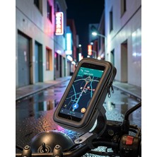 Helinaria Su Geçirmez Telefon Standı 360 Derece Döner Motosiklet Için