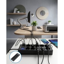 Helinaria Çoklu Priz 10 Lu Akım Korumalı Usb-A ve Type-C