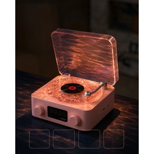 Helinaria Retro Saatli Bluetooth Hoparlör Gece Lambalı Kristal Ses Kalitesi