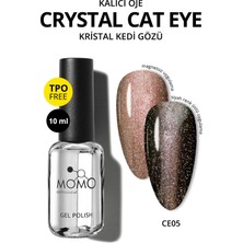 Momo Professional Kristal Kedi Gözü Kalıcı Oje CE05, Yarı Şeffaf, Kahverengi, 10 ml