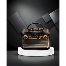 Helinaria Nostaljik Ahşap Radyo Bluetooth Müzik Kutusu