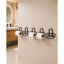 Helinaria 5 Adet Yapışkanlı Wc Kağıtlık Sırtı Sıvı Kılavuzlu Metal Tuvalet Kağıdı Askısı