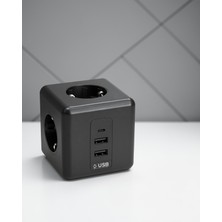 Astraltech Akım Korumalı 3 Adet Priz 3 Adet Usb-A
