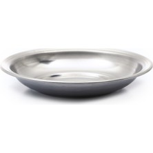 Baydursan Paslanmaz Çelik Tabak 22 cm Parlak Metal Yemek Tabağı Kalın Çelik No.6