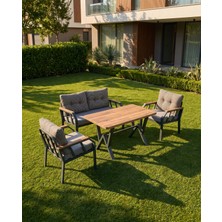 Tu Tienda TU TİENDA NERGİZ 2+1+1+MASA(70*120) BALKON BAHÇE TAKIMI,KAZAYAKLI