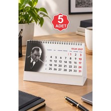 Mapi 5 Adet 2027 Atatürk Masa Takvimi - 15 Yapraklı Piramit Takvim (14X20 Cm)