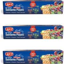 Roll-Up Çift Kilitli Şeffaf Buzdolabı Saklama Poşeti Torbası 45 Ad. 1 Lt. + 45 Ad. 2,5 Lt. - 90 Adet