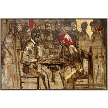 Simurg Sanatevi Masanın Gizemli Hikayesi Yağlı Boya Tablosu - Tuval Üzerine El Yapımı - 150 x 100 cm