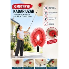 Primeaks 3 Metre Uzayan Saplı Örümcek Ağı Temizleme Seti – Teleskopik Toz Alma Aparatı