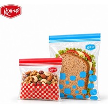 Roll-Up Çift Kilitli Şeffaf Buzdolabı Saklama Poşeti Torbası 15 Ad. 0,4 Lt. + 15 Ad. 1 Lt. - 30 Adet