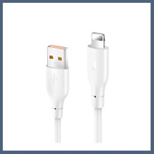 Bezos Konfulon DC64 USB To Lightning 1m 3.0A Hızlı Şarj Kablo - Beyaz BZS10