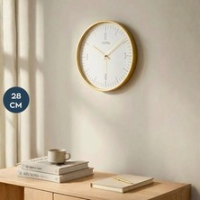 Homing Luno Gold Çerçeve Duvar Saati 28 cm