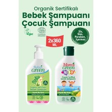 Baby's Green 2'li Mom's Green Kids Organik Aloeveralı Çocuk Şampuanı ve Organik Bebek Şampuanı Seti