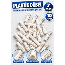 Alıç Plastik Dübel 7 mm Beyaz Korniş Dübeli Duvar Beton Tuğla ve Sıva Için Montaj Sabitleme Dübeli