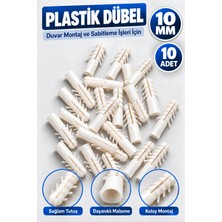 Alıç Plastik Dübel 10 mm Beyaz Korniş Dübeli Duvar Beton Tuğla ve Sıva Için Montaj Sabitleme Dübeli