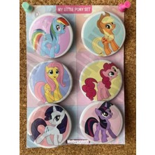 Mellysaplush My Little Pony Rozet Seti 6 Adet 44 mm Aksesuar Çanta Süsü