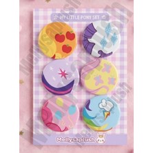 Mellysaplush My Little Pony Sevimli Işaretler 6 Adet Rozet 44 mm Aksesuar