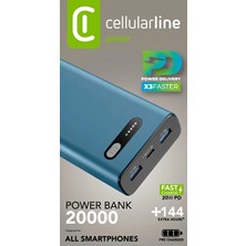 Cellularline Pd 20W Hızlı Şarj 20.000 Mah Yeşil Powerbank PBFAST01PD20000G