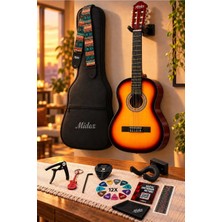 Midex CG-270SB Sunburst Renk Klasik Gitar 4/4 Yetişkin Boy Sap Ayarlı Full Set