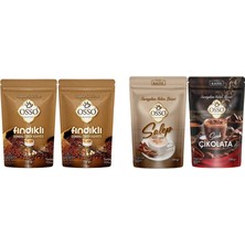 Osso Kahve Osso Fındıklı Osmanlı Dibek Kahvesi 2X200GR + Osso Salep ve Sıcak Çikolata 2'li Set 2X200 gr