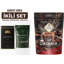 Harput Dibek Ikili Set 1000 gr Teneke Kutu Dibek Kahvesi + 500 gr Filtre Kahve (Toplam 1500 Gr) + Osso Sıcak Çikolata 200 gr