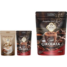 Osso Kahve Osso Salep ve Sıcak Çikolata 2'li Set 2X200 gr + Osso Sıcak Çikolata 200 gr