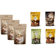 Osso Salep 3 x 200 gr + Osso Kahve Kahve 4 Lü Set ( 2 Osmanlı Kahve - 1 Menengiç Kahvesi - 1 Dibek Kahvesi )
