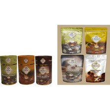 Osso Kahve 3 Lü Set Silindir Kutu + Osso Kahve 4'lü Set Osmanlı Kahvesi + Damla Sakızlı Dibek Kahvesi + Dibek Kahvesi + Menengiç Kahvesi