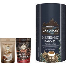 Osso Salep ve Sıcak Çikolata 2'li Set 2X200 gr + Van Dibek Menengiç Kahvesi Silindir Kutu 500 Gr.