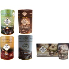 Osso Kahve Osso 4'lü Silindir Kutu Set Osmanlı-Dibek-Menengiç-Damla Sakızlı Dibek Kahvesi 4X200GR + Osso Dibek Kahvesi 24X200 gr