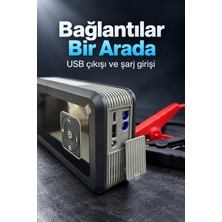 Tech Butiq Dijital Ekranlı Hava Kompresörü ve Akü Takviye Seti