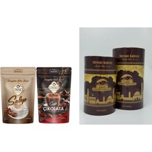Osso Salep ve Sıcak Çikolata 2'li Set 2X200 gr + Tarihi Mardin Kahvecisi Süryani Kahvesi 500 gr