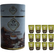 Osso Damla Sakızlı Dibek Kahvesi Silindir Kutu 200GR + Osso Kahve Menengiç Kahvesi 200 gr x 12 Adet
