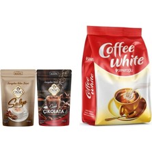 Osso Salep ve Sıcak Çikolata 2'li Set 2X200 gr + Şekeroğlu Coffee White Kahve Kreması 500 gr