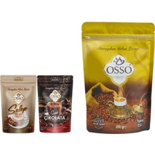 Osso Salep ve Sıcak Çikolata 2'li Set 2X200 gr + Osso Kahve Osmanlı Kahvesi 200 gr