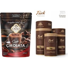 Osso Sıcak Çikolata 200 gr + Tarihi Mardin Kahvecisi Tek Kavrulmuş Türk Kahvesi 500 gr