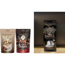 Osso Kahve Osso Salep ve Sıcak Çikolata 2'li Set 2X200 gr + Osso Espresso Çekirdek Kahve 1 kg
