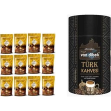Osso Kahve Osmanlı Kahvesi 8 Karışımlı 200 gr 12 Adet + Van Dibek Türk Kahvesi Silindir Kutu 250 Gr.