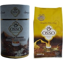 Osso Kahve Osso Damla Sakızlı Dibek Kahvesi Silindir Kutu 200GR + Osso Osmanlı Kahvesi 2 kg