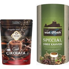 Osso Sıcak Çikolata 200 gr + Van Dibek Special Dibek Kahvesi Silindir Kutu 500 Gr.