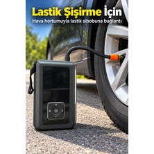 Tech Butiq Araç Için Lastik Şişirme Pompası ve LED Aydınlatmalı Akü Takviye Cihazı