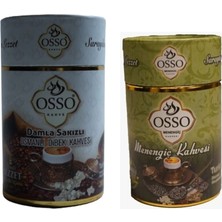 Osso Kahve Osso Damla Sakızlı Dibek Kahvesi Silindir Kutu 200GR + Osso Menengiç Silindir Kahve 200 gr