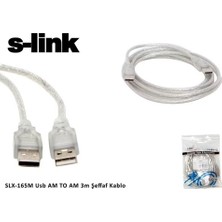 Vira S-Lınk SL-165M, Iki Ucu Erkek M/m USB Kablosu, USB To USB 2.0 Kablo, 3mt