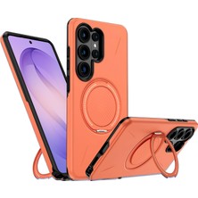 [mag-Forge] Samsung Galaxy S26 Ultra Için Kılıf 360° Dönebilen Standlı [magsafe ile Uyumlu] S26 Ultra Koruyucu Güçlü Manyetikli Pc+Tpu Darbelere Dayanıklı Samsung S26 Ultra Kılıf (Turuncu)