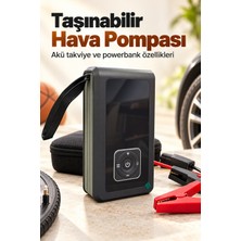 Laraheiser Powerbank Özellikli Akü Takviye Cihazı ve Taşınabilir Hava Pompası