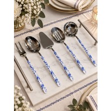 Onedekor 5 Parça Sos Kepçe Servis Takımı Floral Blue