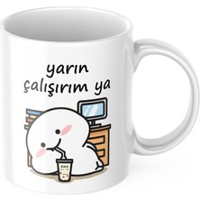 Çalışırım Komik Kupa Bardak Komik Yazılı Hediyelik Çay Kahve Kupası