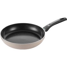 TeknoKapsül Ballarını Ledro Kızartma Tavası, 28 Cm, Alüminyum, Indüksiyonlu Ocaklara Uygun, Seramik Yapışmaz Kaplama, Thermopoint, Italya'da Üretilmiştir, Bej