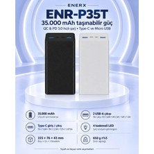Enerx ENR-P35T 35.000 Mah 22.5 Watt LED Göstergeli Powerbank Siyah