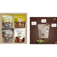 Osso Kahve 4'lü Set Osmanlı Kahvesi + Damla Sakızlı Dibek Kahvesi + Dibek Kahvesi + Menengiç Kahvesi + Şekeroğlu Minnettar Dibek Kahvesi 165 gr